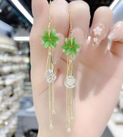 Korean(green opal flower) Style Stone Earrings