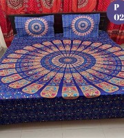 ৩ পিসের কটন প্যানেল বেডশিট ০২