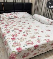 ৩ পিসের ১০০% টুইল  বেডসিট সেট - ১২৮