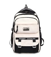 Academy Style School Bag Book Bag Lightweight College Student Backpack(Black)