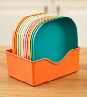 Multicolor 6-Piece Square Plate Set